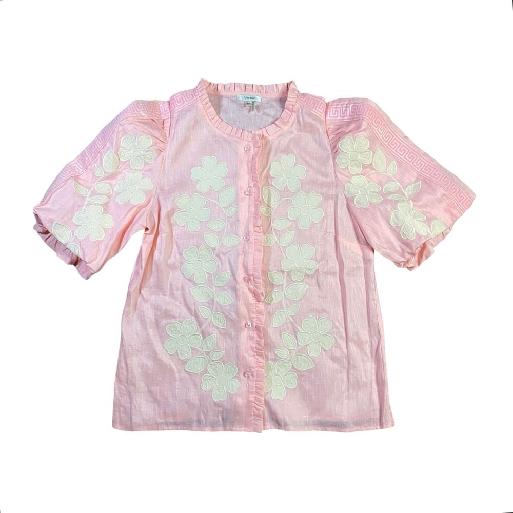 Tyler Boe Tali Applique Linen Shirt - XS